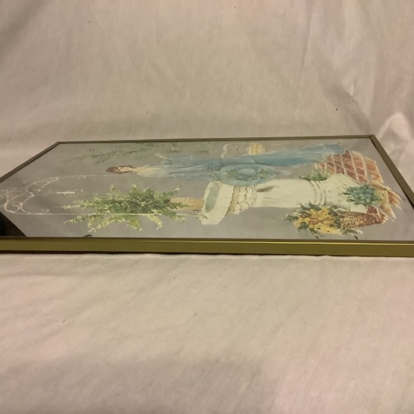 Art Deco 15” x 11” mirrored patio garden image circa 1920’s woman - Picture 5 of 6